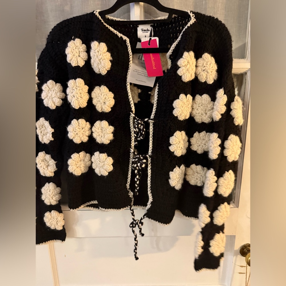 Free People Tach Dana Crochet Knit Cardi - Picture 7 of 9
